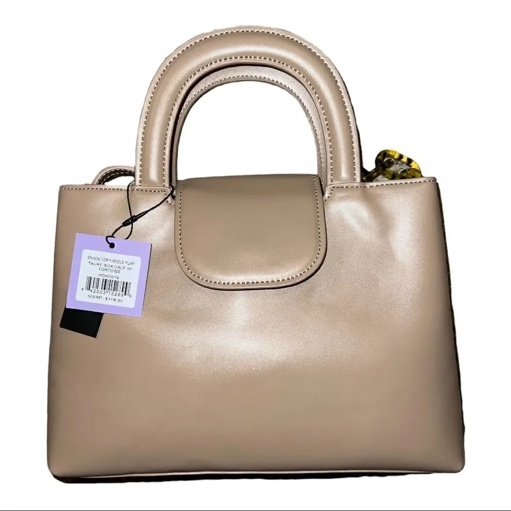 House of Want Taupe Snack Top Handle Satchel Vegan Leather NWD